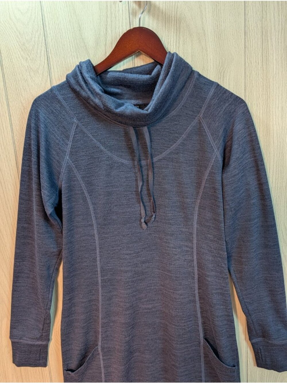 Kuhl Women's Helix Dress Stretch Knit Casual Hooded Active Dress Heather Blue N - Picture 2 of 9